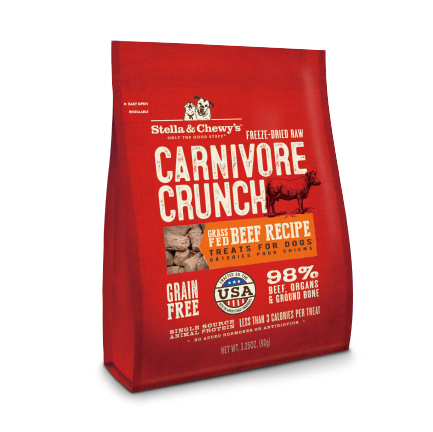 [Stella]貓狗用｜ Carnivore Crunch(凍乾肉粒小食)｜牛肉配方｜3.25oz｜(代訂)   