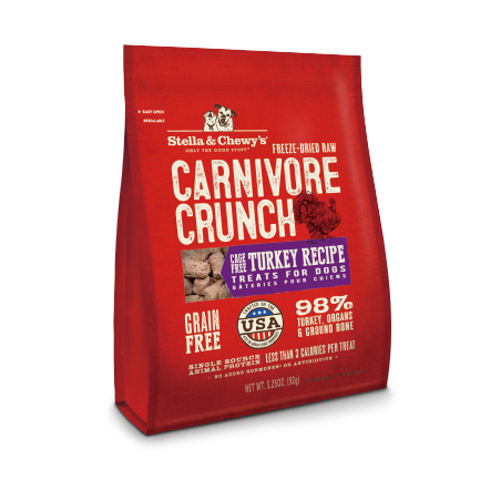 [Stella]貓狗用｜ Carnivore Crunch(凍乾肉粒小食)｜火雞配方｜3.25oz