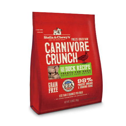 [Stella]貓狗用｜ Carnivore Crunch(凍乾肉粒小食)｜鴨肉配方｜3.25oz｜(代訂)   