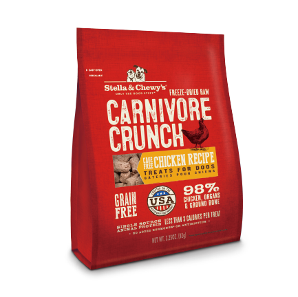 [Stella]貓狗用｜ Carnivore Crunch(凍乾肉粒小食)｜雞肉配方｜3.25oz｜(代訂)   