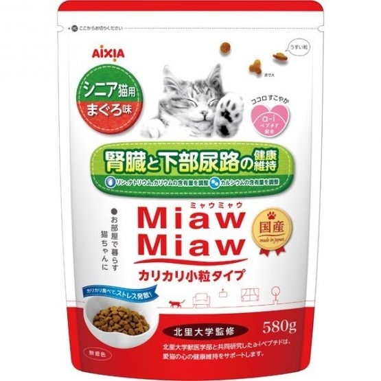 [Aixia-貓糧]Miaw Miaw｜護腎臟尿道配方｜吞拿魚味｜580g｜日本製