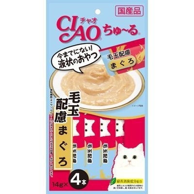 [Ciao]肉泥唧唧醬｜去毛球配方｜吞拿魚｜14g*4pcs｜(SC-101)