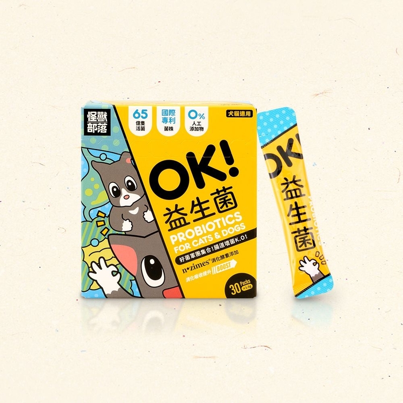 [怪獸部落]貓狗｜腸胃保健「OK！益生菌」（1.5G×30包）