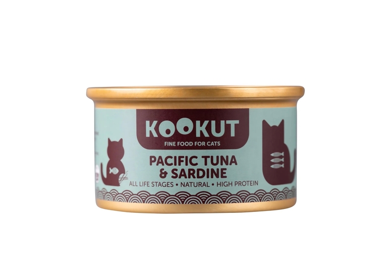 [Kookut-貓罐]太平洋吞拿魚配沙甸魚｜(PACIFIC TUNA & SARDINE)｜70g｜(湯汁肉絲)