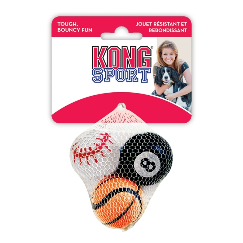[Kong-狗玩具-Sport Balls]無聲硬身有彈性運動球XS碼1.5”( 3個裝)