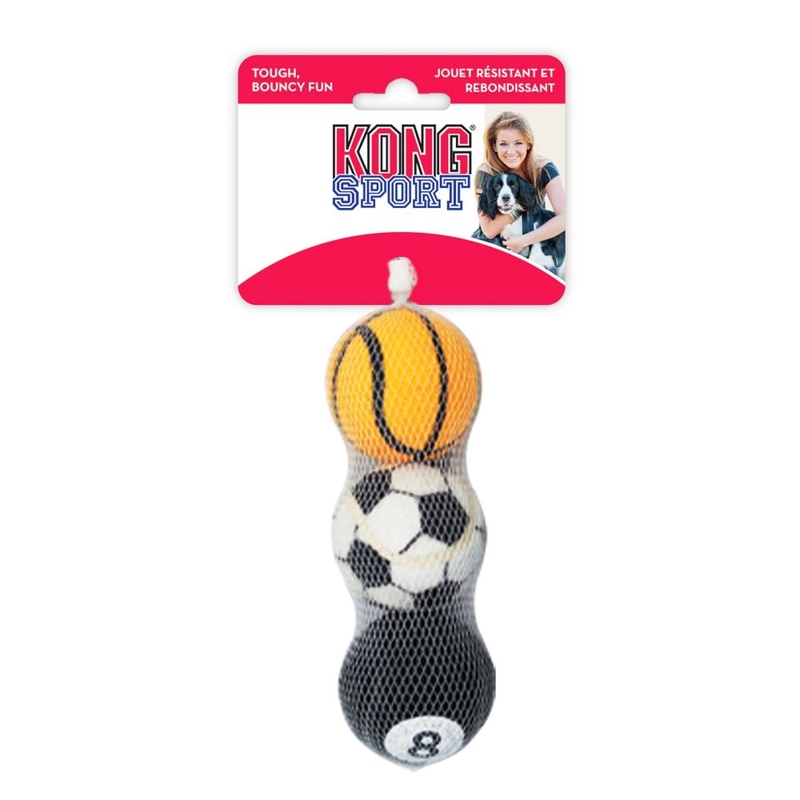 [Kong-狗玩具-Sport Balls]無聲硬身有彈性運動球M碼2.5”( 3個裝)