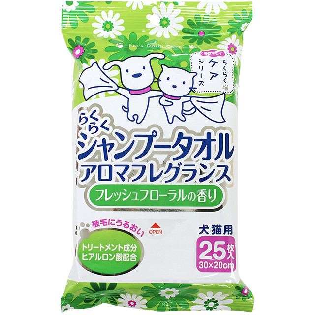 [Supercat]日本製 甜美香味 30x20cm 大張抹身濕紙巾25枚(貓狗用 )