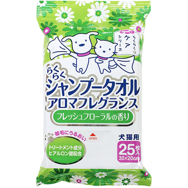 [Supercat]日本製 甜美香味 30x20cm 大張抹身濕紙巾25枚(貓狗用 )