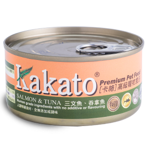 [KAKATO]天然鮮食罐(貓狗)｜吞拿魚+三文魚｜70g｜(啫喱肉絲)