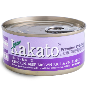 [KAKATO]天然鮮食罐(貓狗)｜雞肉+牛肉+糙米+蔬菜｜70g｜(湯汁肉絲)