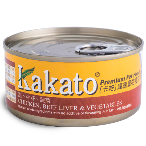 [KAKATO]天然鮮食罐(貓狗)｜雞肉+牛肝+蔬菜｜170g｜(湯汁肉絲)