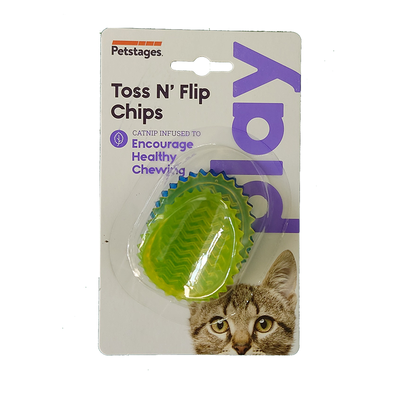 [Petstages-玩具]貓草潔齒咬咬<薯片形>牙膠TOSS N' FLIP CHIPS BLU