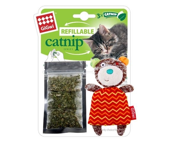 [Gigwi-貓玩具]Refillable Catnip貓草袋系列｜可愛小熊(可替換貓草)