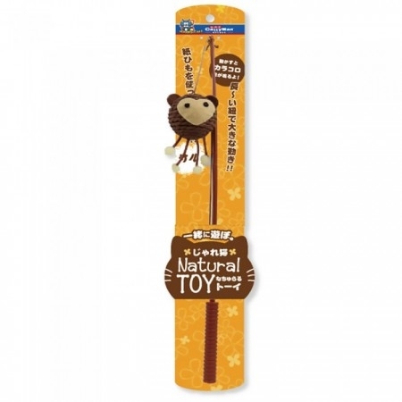 [Cattyman-貓玩具]自然風魚杆形貓棒｜猴子