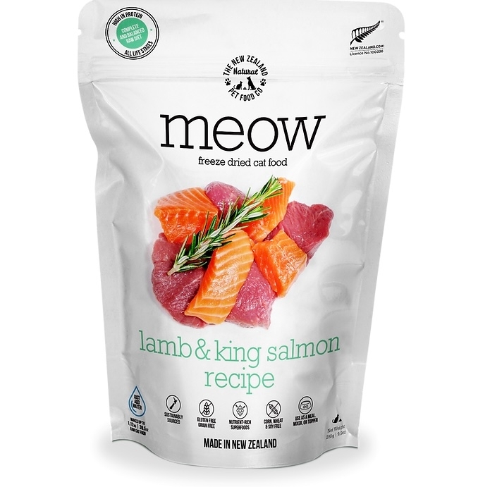 [NZ Natural]Meow｜鮮肉凍乾貓糧｜羊肉+帝王三文魚｜LAMB & KING SALMON｜280g｜(紐西蘭)