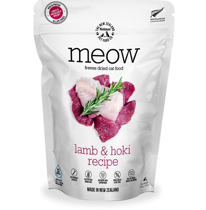 [NZ Natural]Meow｜鮮肉凍乾貓糧｜羊肉+藍尖尾鱈魚｜LAMB & HOKI｜280g｜(紐西蘭)