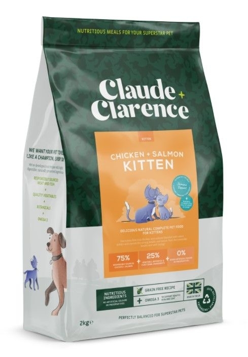 [Claude+Clarence-貓糧]全天然無穀物｜幼貓配方｜放養雞肉和三文魚｜2kg