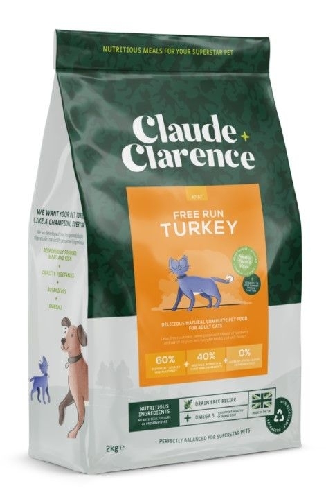 [Claude+Clarence-貓糧]全天然無穀物｜成貓配方｜放養火雞｜4kg (2kg*2包)