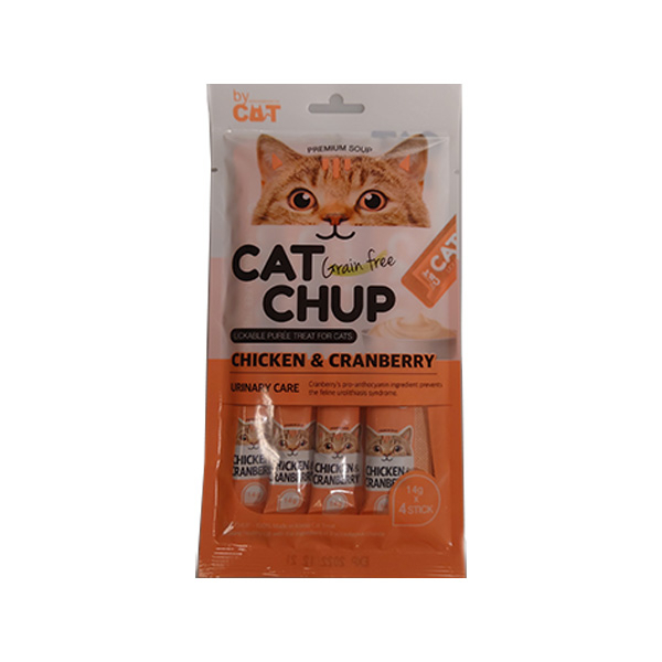 [Cat Chup-貓小食]無穀物營養唧唧醬｜雞肉+小紅莓｜泌尿道配方｜14g*4pcs｜(韓國製)