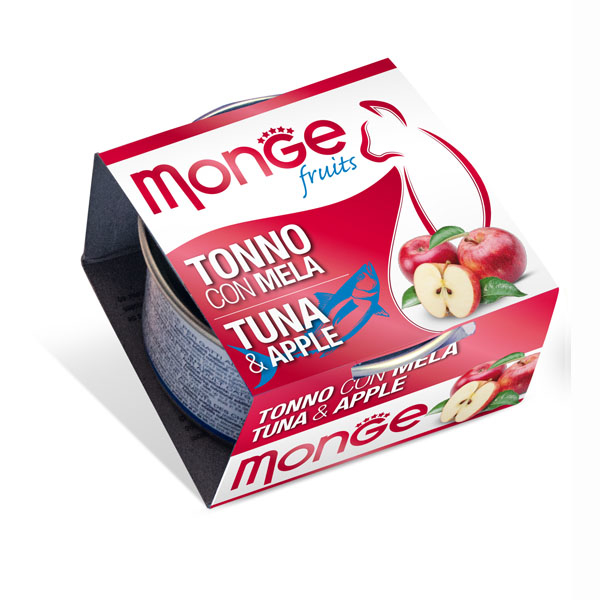 [Monge-貓罐]清新水果系列｜吞拿魚配蘋果｜80g｜(湯汁肉絲)
