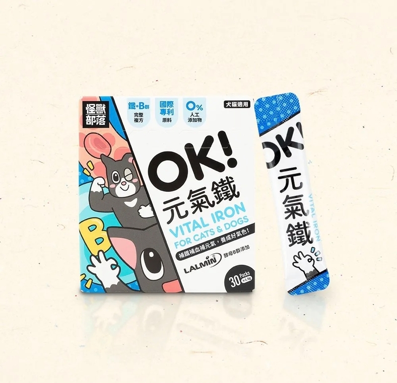 [怪獸部落]貓狗｜免疫力保健「OK！元氣鐵」（1.5G×30包）