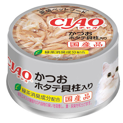[CIAO-貓罐]鰹魚+帶子｜85g｜(A-84)｜(肉絲)｜日本製