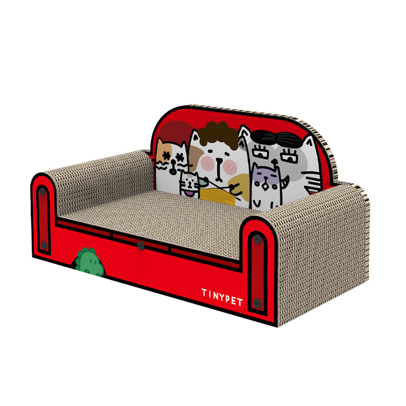 [Tinypet-貓玩具]全家福貓紙沙發