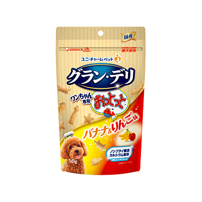 [UNICHARM銀匙-狗小食]香脆魚仔餅｜高鈣強骨｜香蕉蘋果味｜50g｜ (日本製)