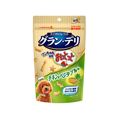[UNICHARM銀匙-狗小食]香脆魚仔餅｜高鈣強骨｜野菜雞肉味50g (日本製)