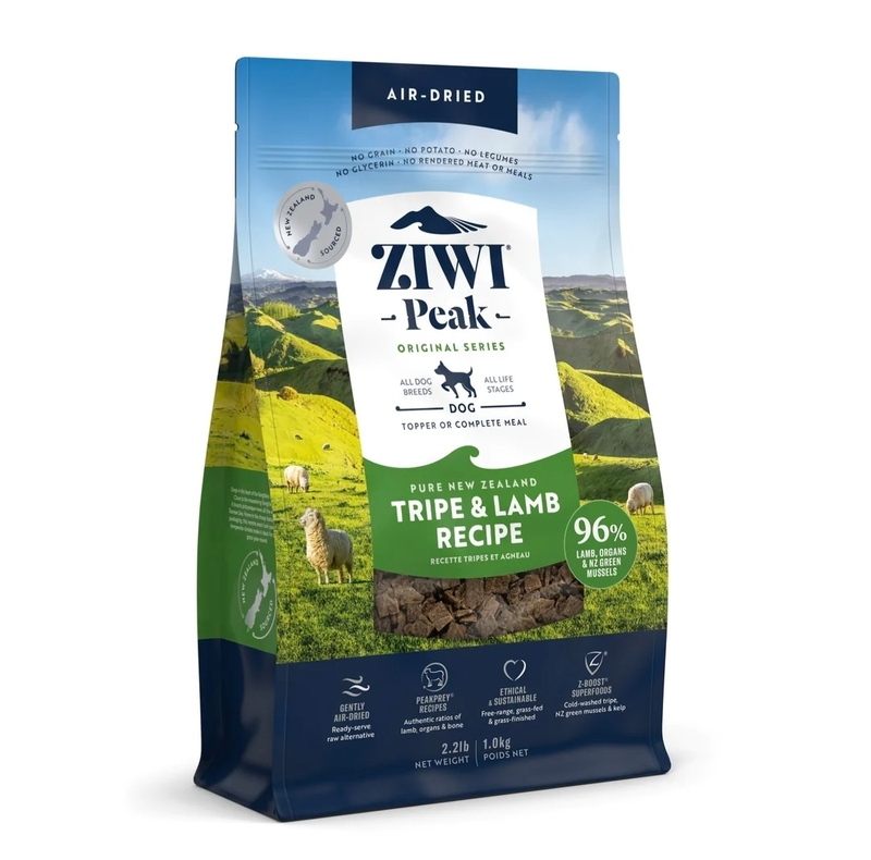 [ZiwiPeak-狗糧]風乾肉片糧｜草胃及羊肉配方｜1kg｜(代訂)