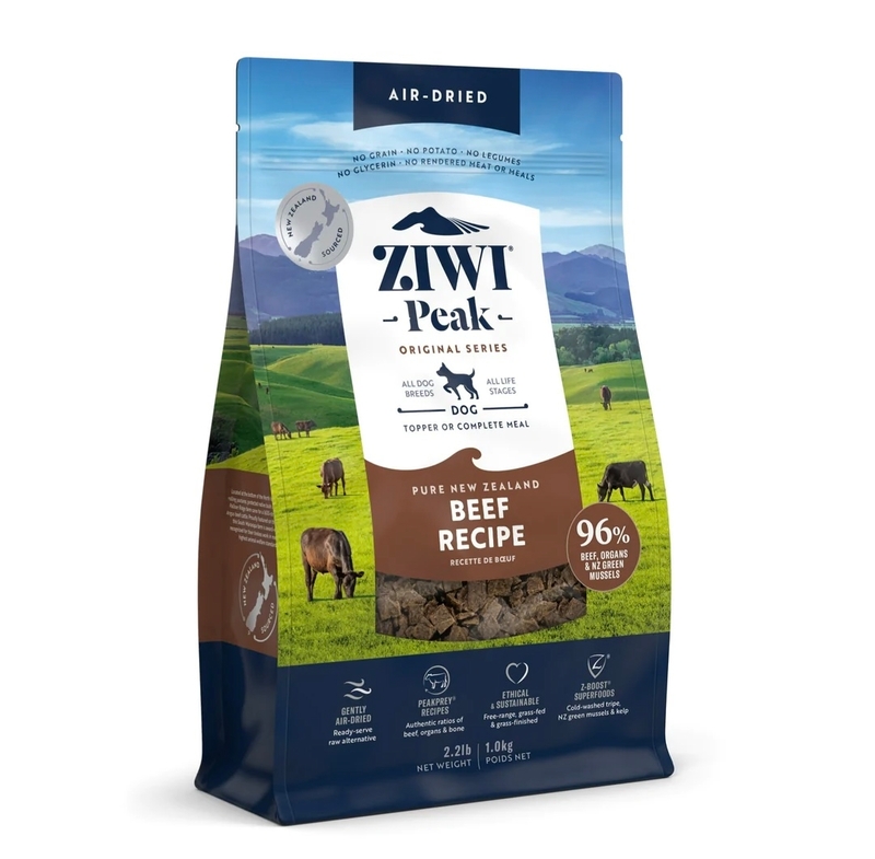 [ZiwiPeak-狗糧]風乾肉片糧｜牛肉配方｜1kg