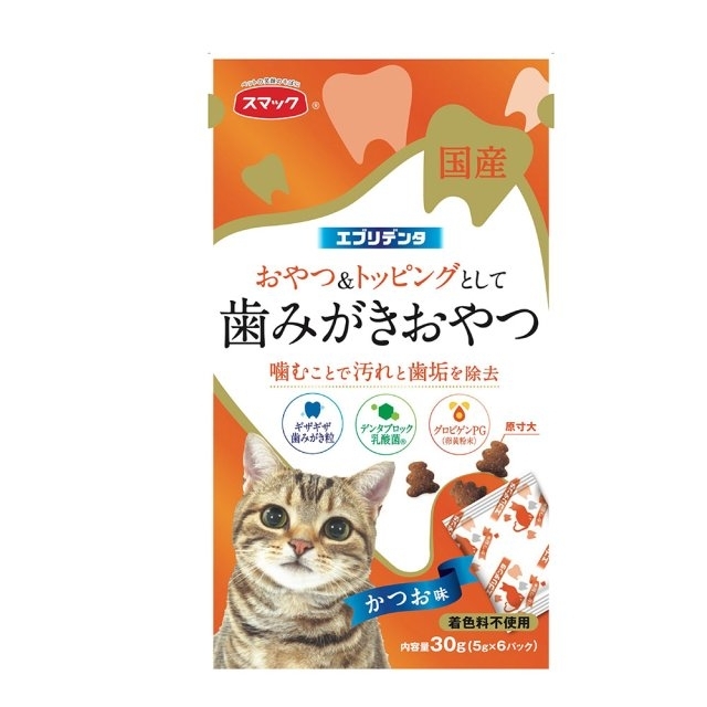 [Smack日之味-貓小食]乳酸菌潔齒貓餅｜鰹魚味｜30g｜日本製