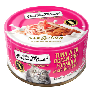 [Fussie Cat-貓罐]山羊奶湯汁主食罐 | 極品吞拿魚+海魚｜70g｜(肉絲/主食)