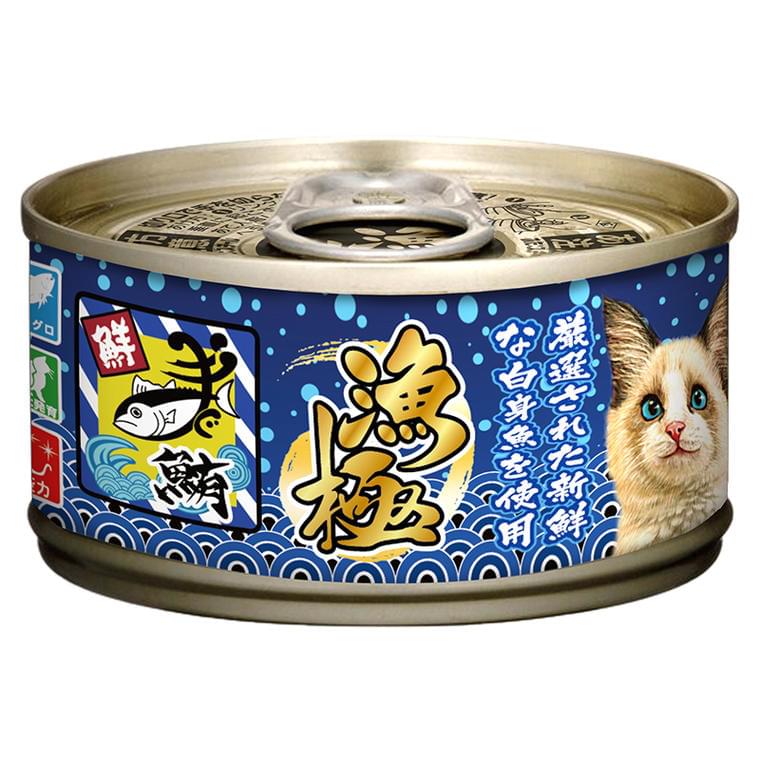 [Akika-貓罐]天然主食罐｜吞拿魚+鯖魚｜80g｜(肉絲/主食)